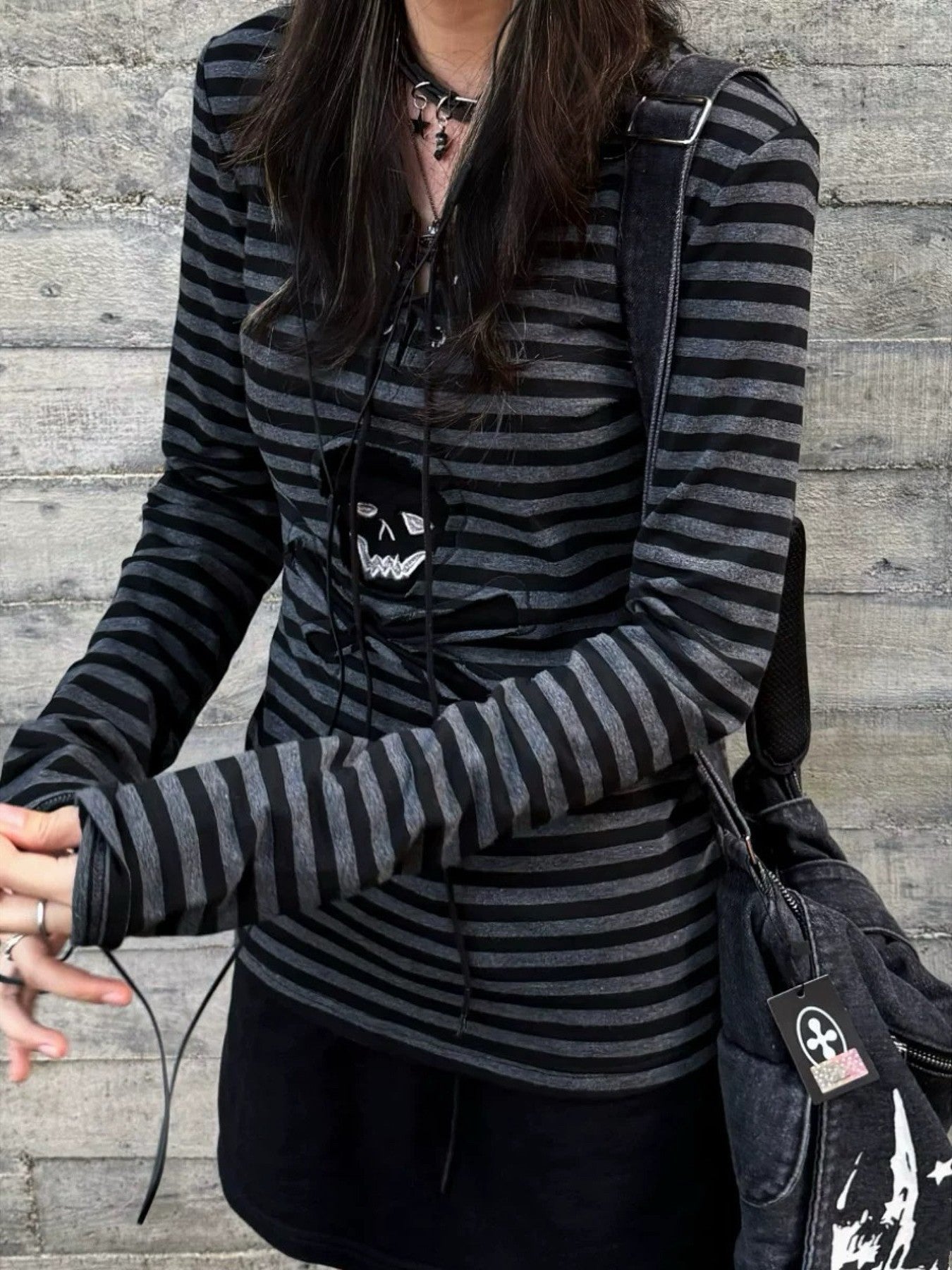 ストライプ柄ロングスリーブTシャツ TK0392