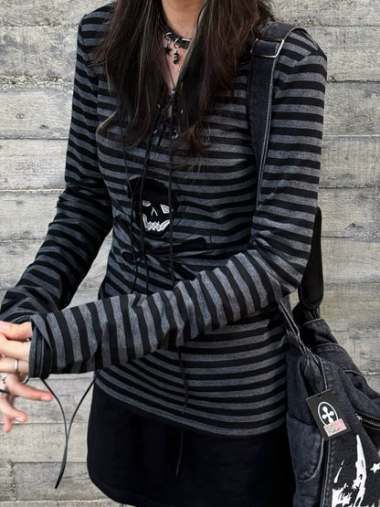 ストライプ柄ロングスリーブTシャツ TK0392