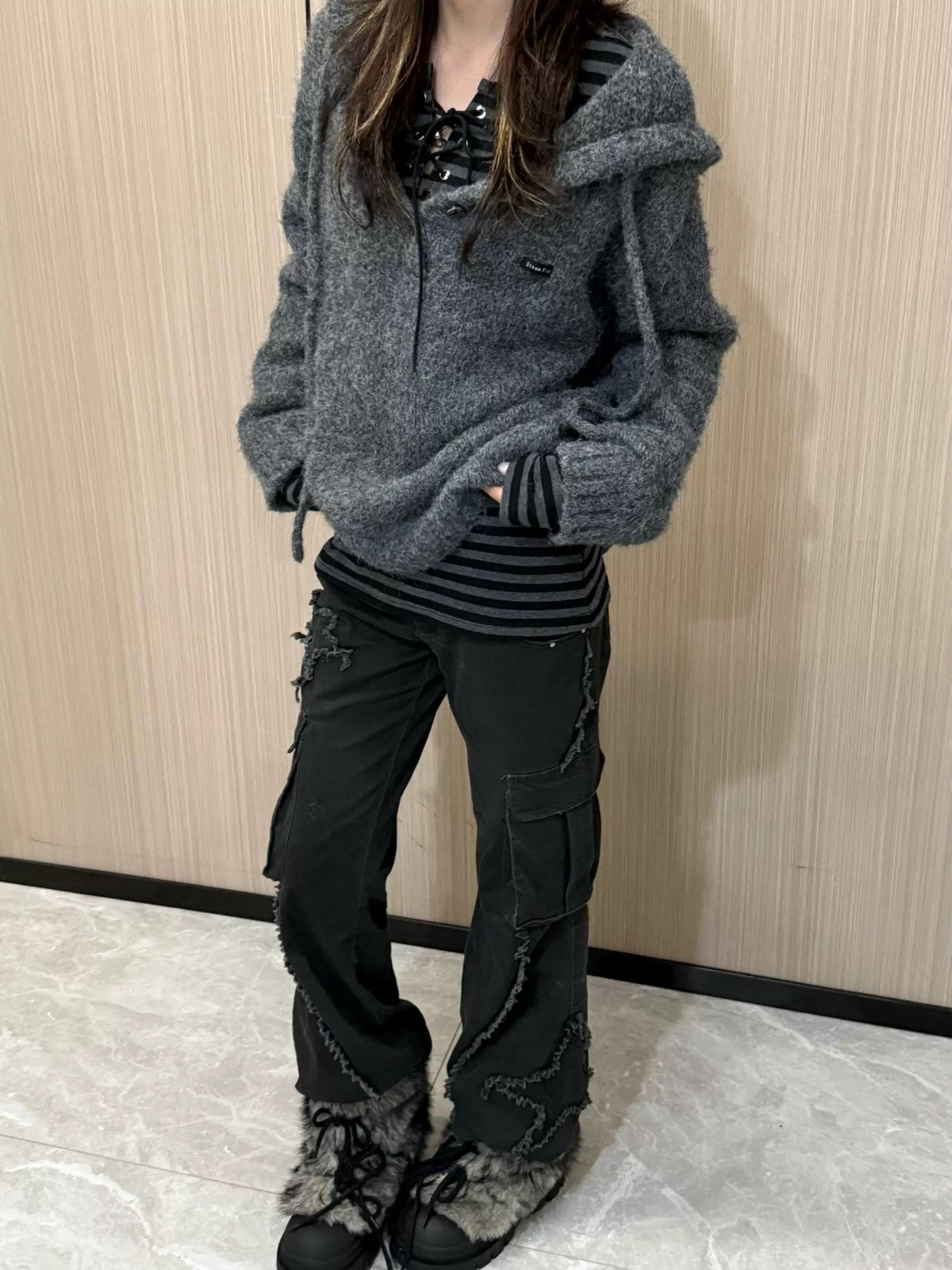 ストライプ柄ロングスリーブTシャツ TK0392