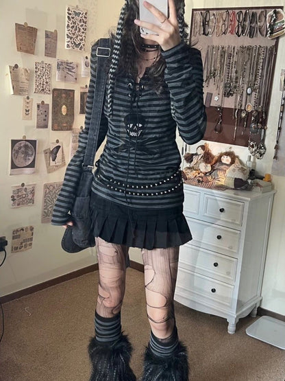 ストライプ柄ロングスリーブTシャツ TK0392