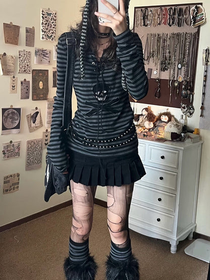 ストライプ柄ロングスリーブTシャツ TK0392