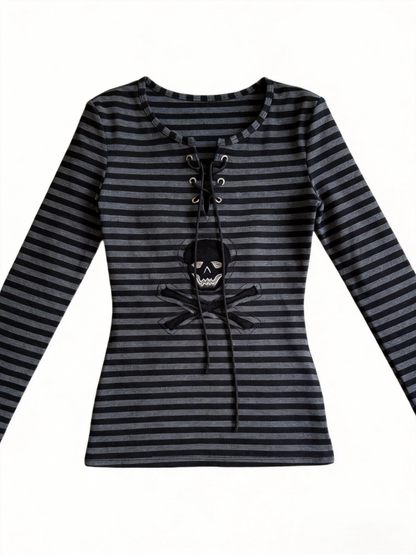 ストライプ柄ロングスリーブTシャツ TK0392