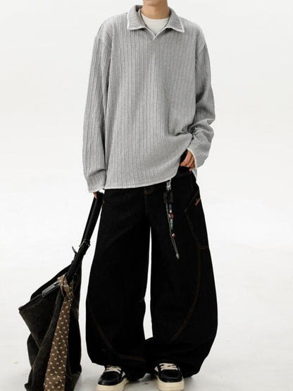 バイカラー 襟付き スウェット TK0394