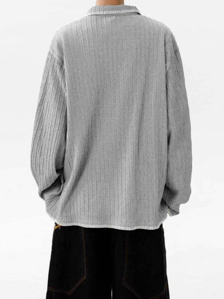 バイカラー 襟付き スウェット TK0394