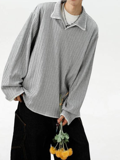 バイカラー 襟付き スウェット TK0394