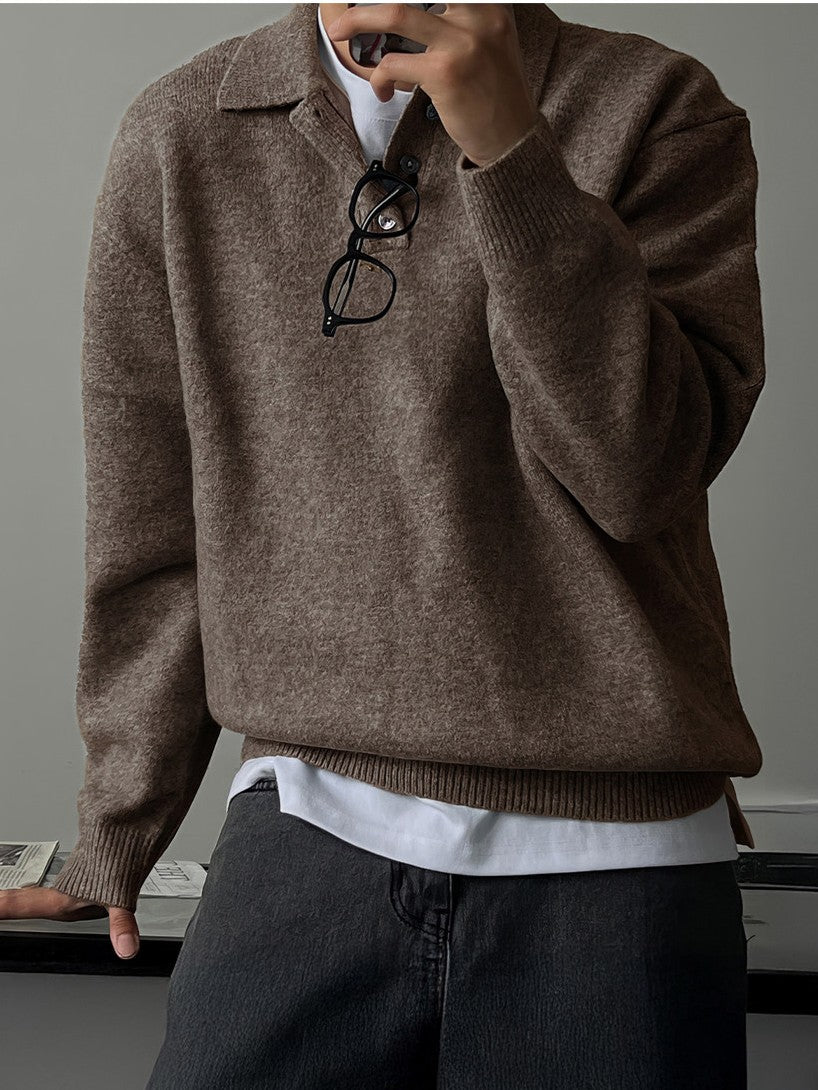 ポロカラー ボタンニットプルオーバー TK0395