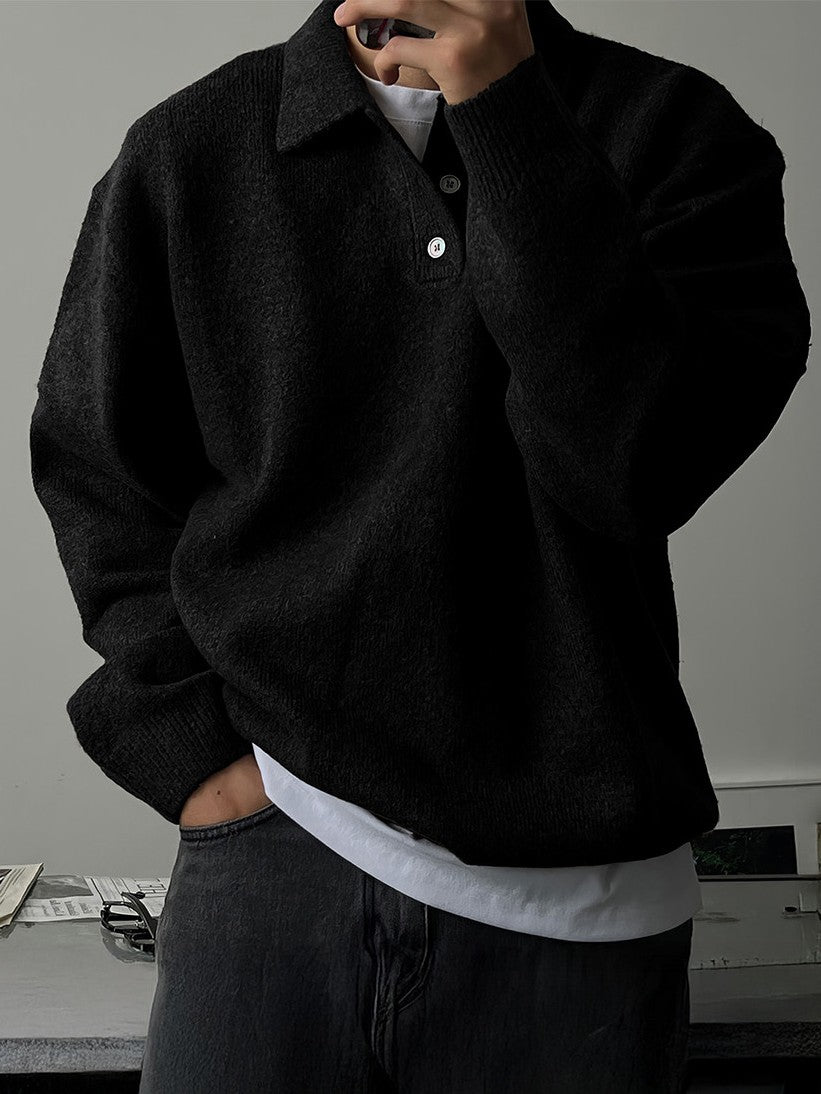 ポロカラー ボタンニットプルオーバー TK0395