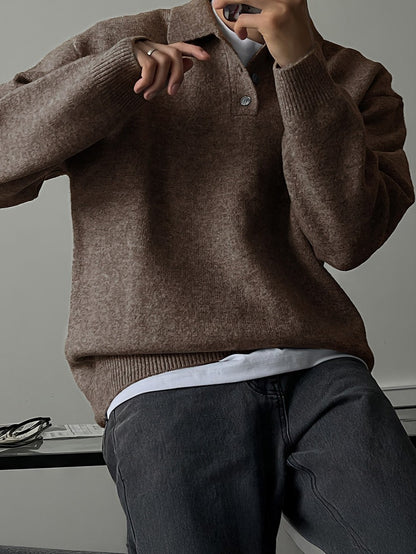 ポロカラー ボタンニットプルオーバー TK0395