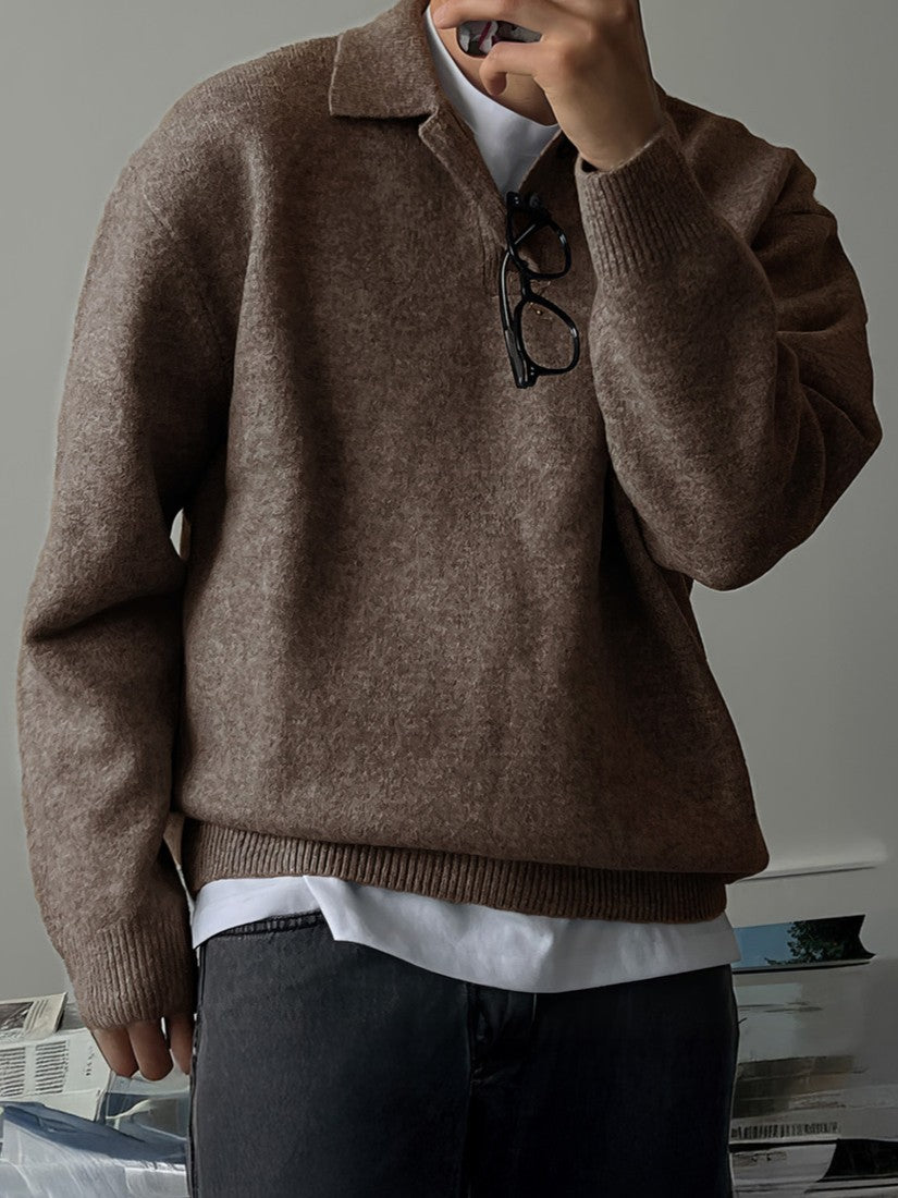 ポロカラー ボタンニットプルオーバー TK0395