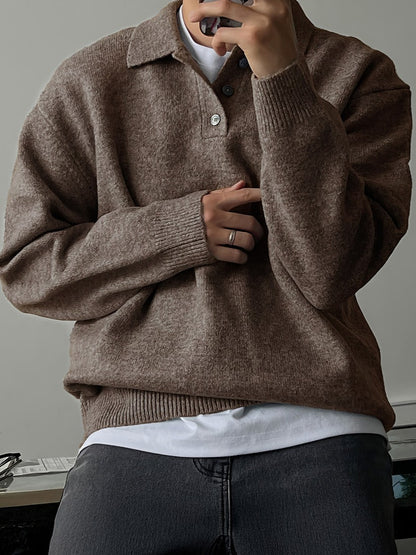 ポロカラー ボタンニットプルオーバー TK0395