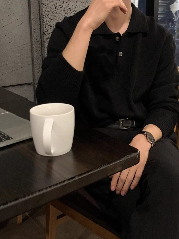 ポロカラー ボタンニットプルオーバー TK0395