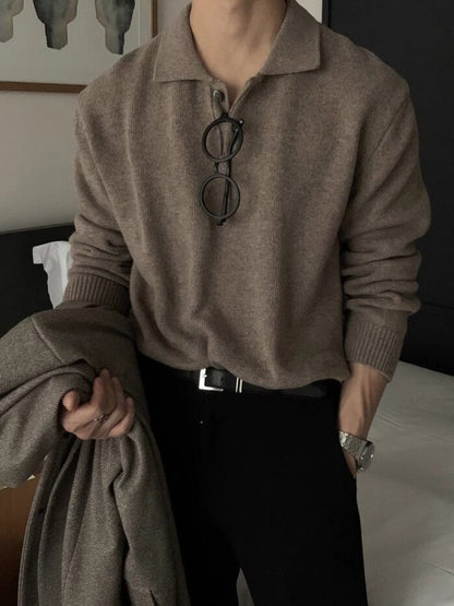 ポロカラー ボタンニットプルオーバー TK0395