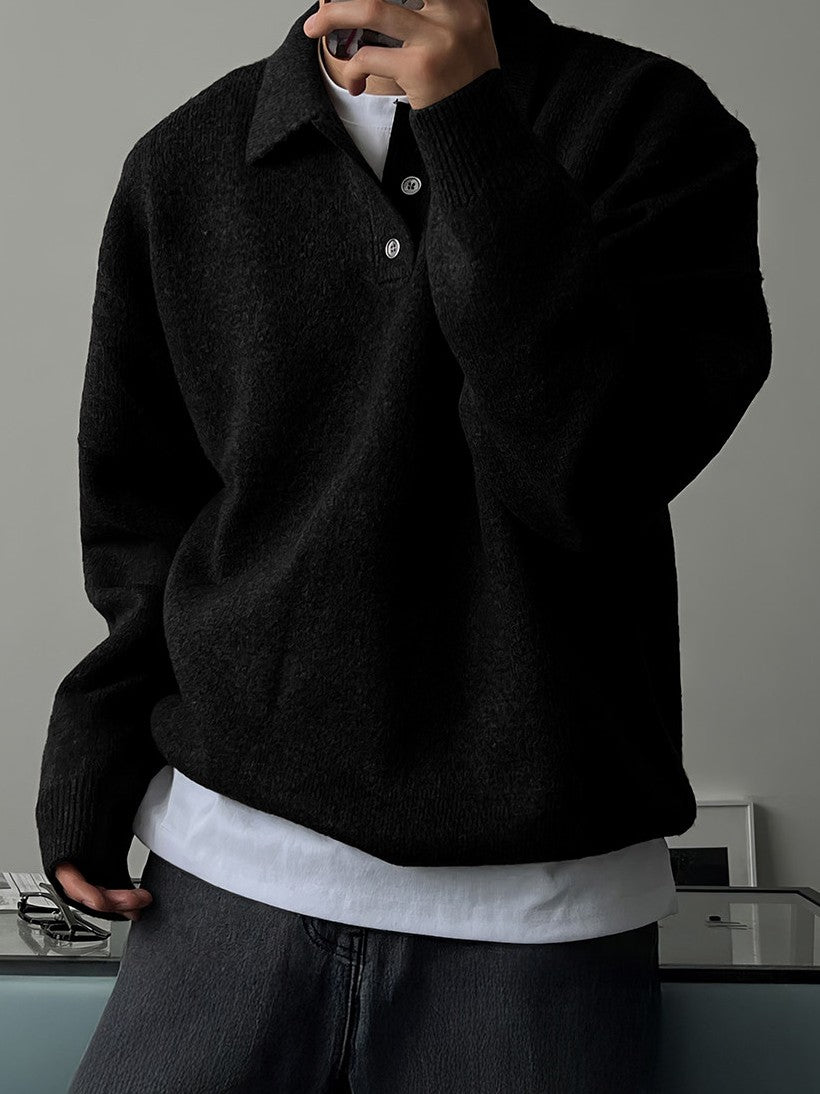 ポロカラー ボタンニットプルオーバー TK0395