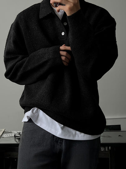 ポロカラー ボタンニットプルオーバー TK0395