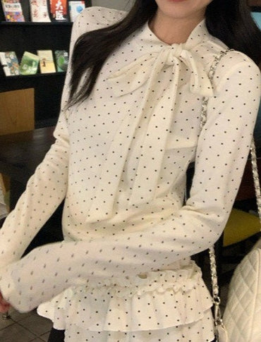 ドット柄  フリルヘムインナートップス TK0398