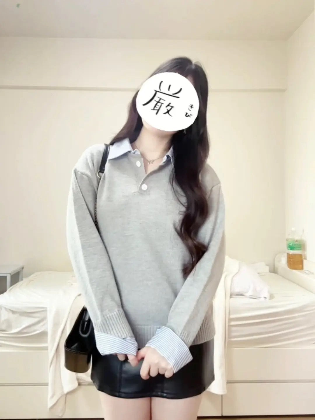 「nono」フェイクレイヤード ニットトップス TK0399
