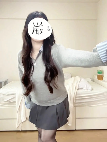 「nono」フェイクレイヤード ニットトップス TK0399