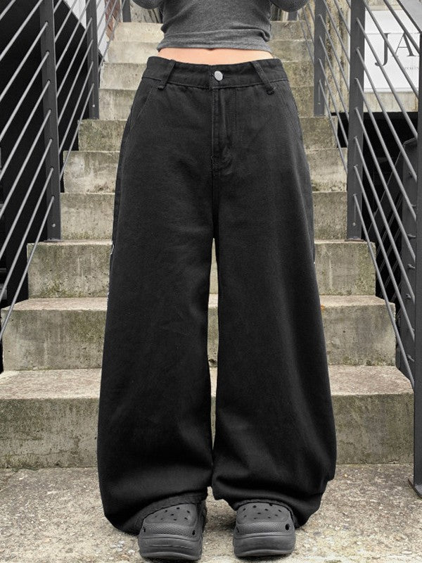 フラワーデザイン カーブデニムパンツ TK0405
