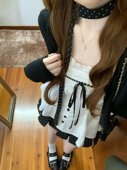 レースキャミ&カーディガン セット TK0411