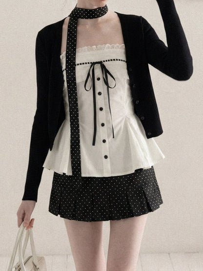 レースキャミ&カーディガン セット TK0411