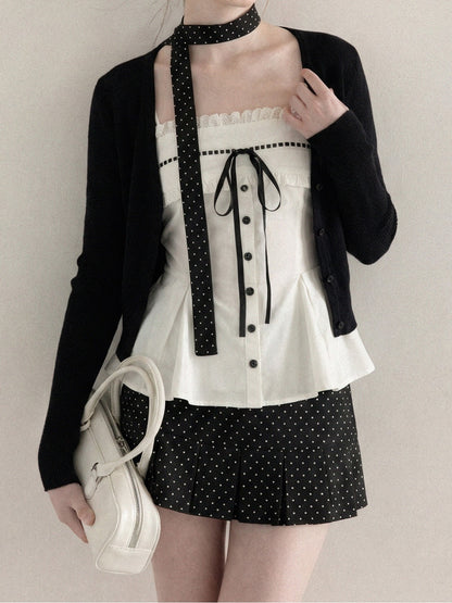 レースキャミ&カーディガン セット TK0411