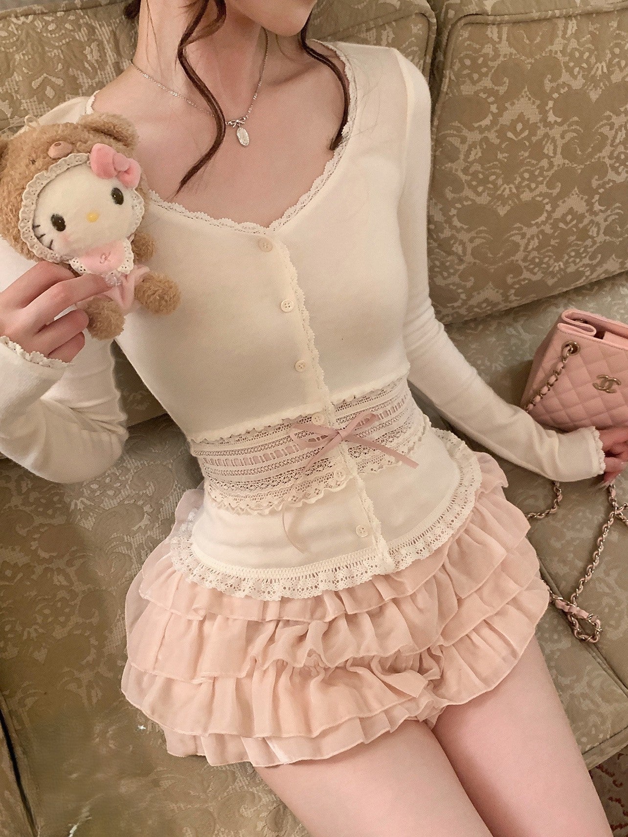 ウエストカットアウト ロングスリーブT TK0419