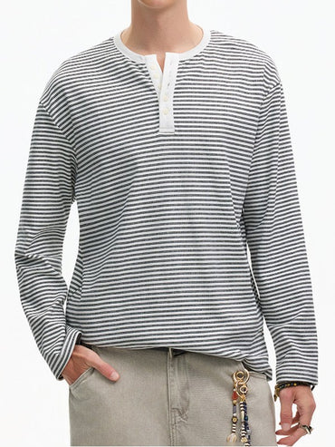 ヘンリーネックボーダートップ TK0427