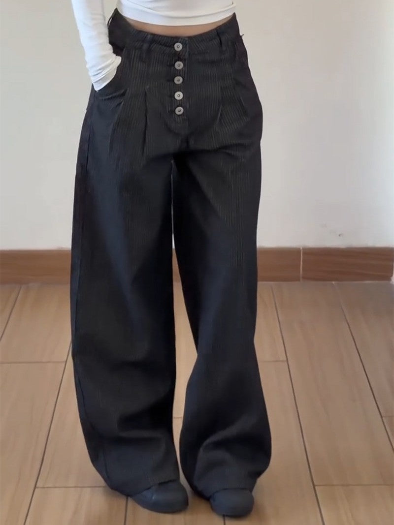 ストライプワイドデニムスラックス TK0432