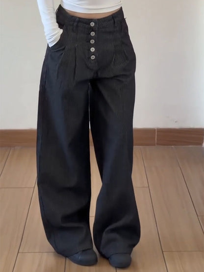 ストライプワイドデニムスラックス TK0432