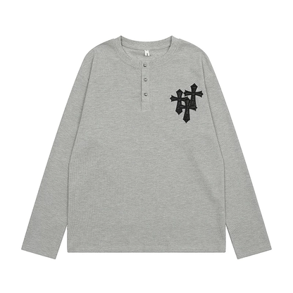 ワッフルヘンリーネックTシャツ TK0459