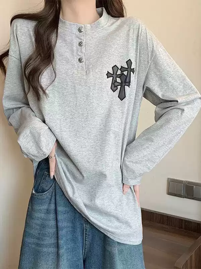 ワッフルヘンリーネックTシャツ TK0459