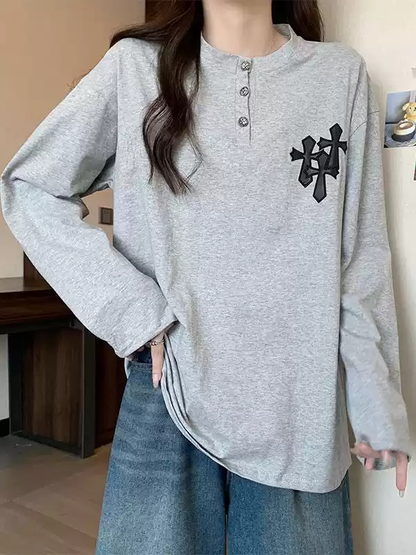 ワッフルヘンリーネックTシャツ TK0459