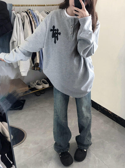 ワッフルヘンリーネックTシャツ TK0459