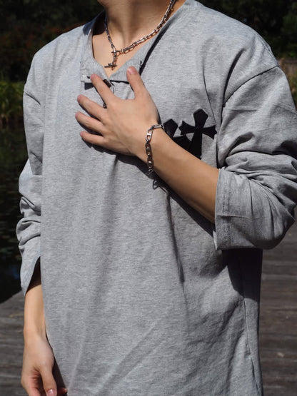 「yama」ワッフルヘンリーネックTシャツ TK0459