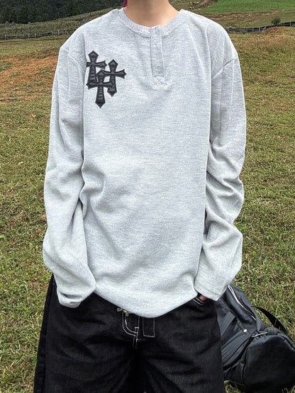 ワッフルヘンリーネックTシャツ TK0459