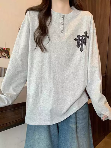 ワッフルヘンリーネックTシャツ TK0459