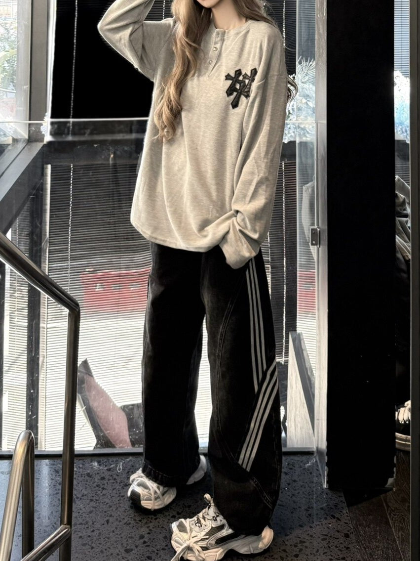ワッフルヘンリーネックTシャツ TK0459
