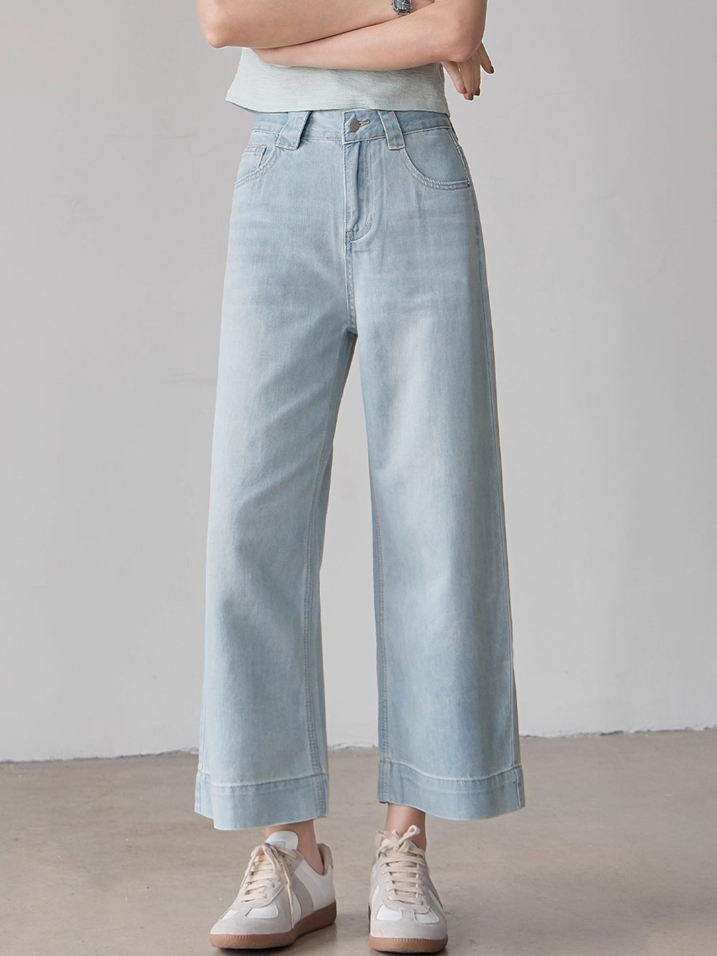 クロップドワイドデニムパンツ TK0472