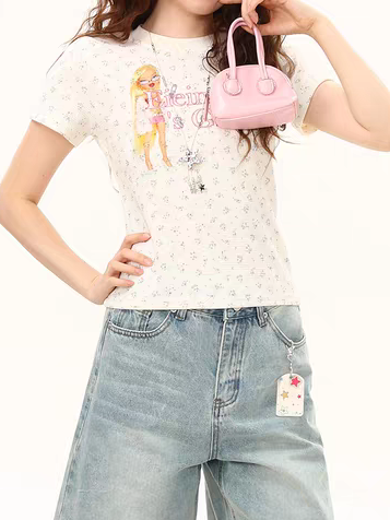 ワッフルフラワーラウンドTシャツ TK0476