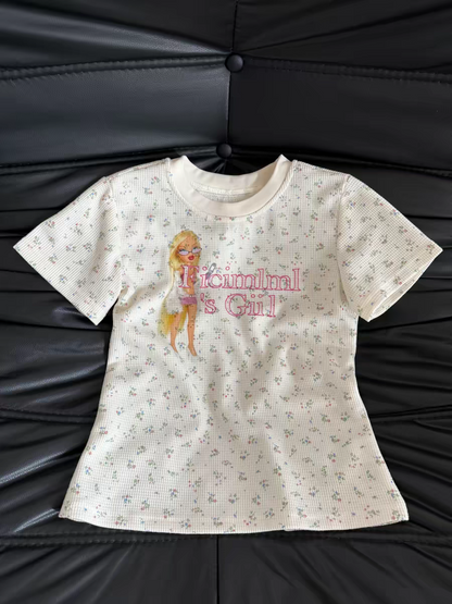 ワッフルフラワーラウンドTシャツ TK0476