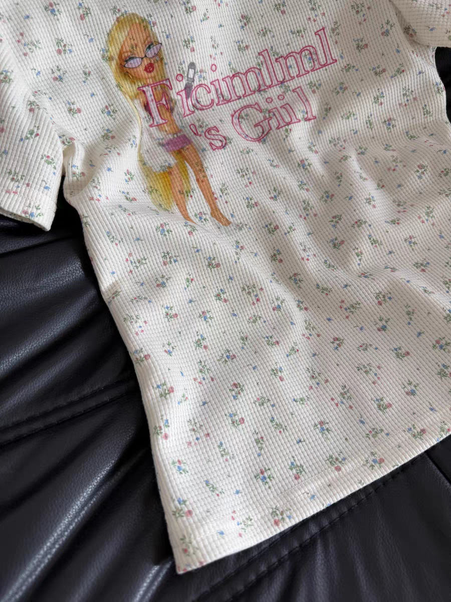 ワッフルフラワーラウンドTシャツ TK0476