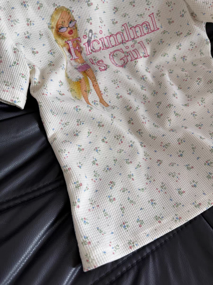 ワッフルフラワーラウンドTシャツ TK0476