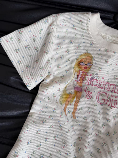 ワッフルフラワーラウンドTシャツ TK0476