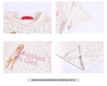 ワッフルフラワーラウンドTシャツ TK0476