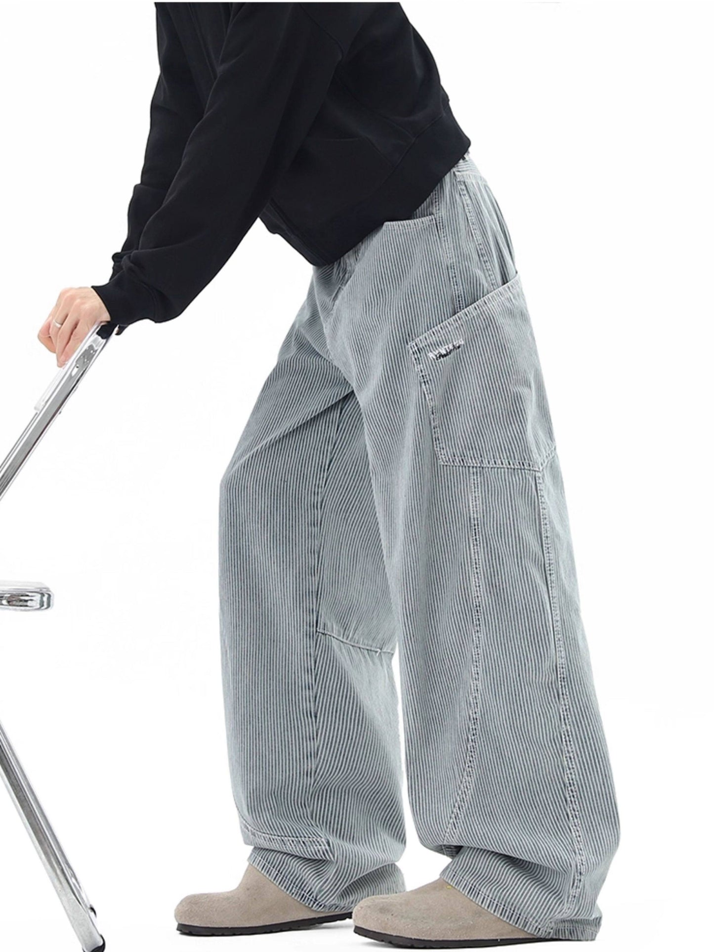 ストライプ柄バルーンデニムパンツ TK0478