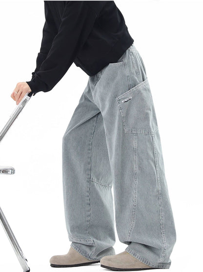 ストライプ柄バルーンデニムパンツ TK0478