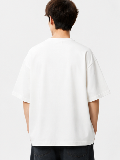 コットンプリントラウンドネックTシャツ TK0492