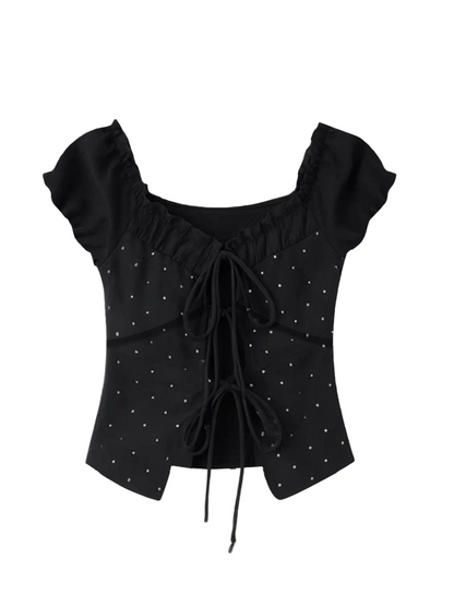 パフスリーブドットトップス TK0495
