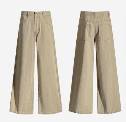 カーキハイウエストワイドデニムパンツ TK0498
