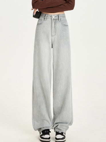 ライトブルーハイウエストストレートデニム TK0500